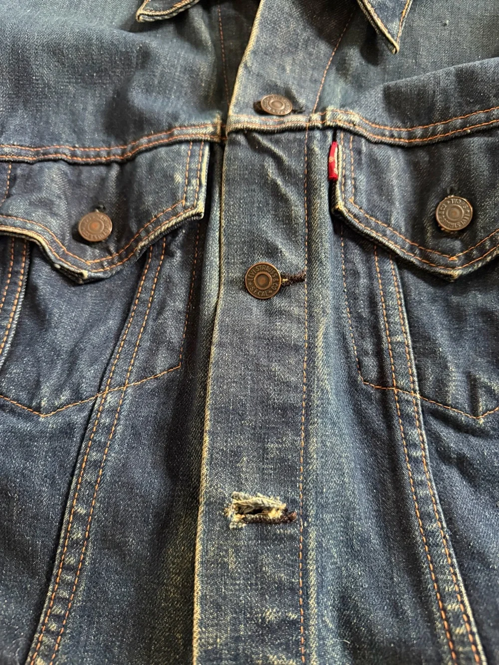 Vintage 60s 70s Levi’s Big E Type 3 III Trucker Denim Jacket USA Dark Wash Rare - Picture 8 of 16